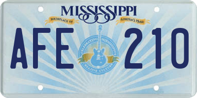 MS license plate AFE210