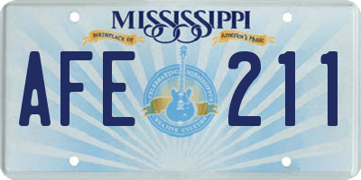 MS license plate AFE211