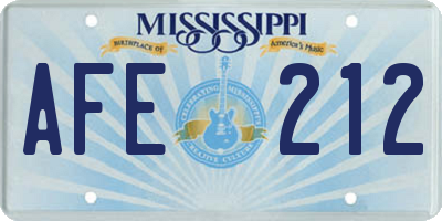 MS license plate AFE212