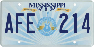 MS license plate AFE214