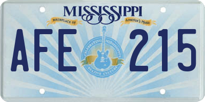 MS license plate AFE215