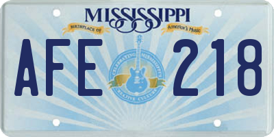MS license plate AFE218