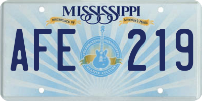 MS license plate AFE219