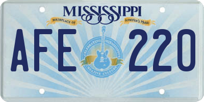 MS license plate AFE220
