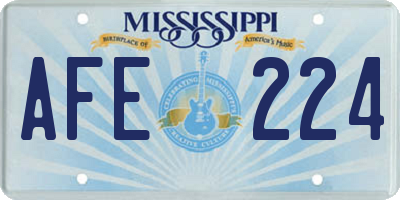 MS license plate AFE224