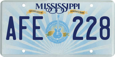 MS license plate AFE228