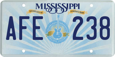 MS license plate AFE238