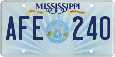 MS license plate AFE240