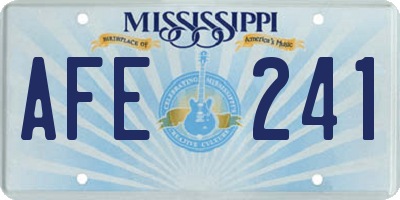 MS license plate AFE241
