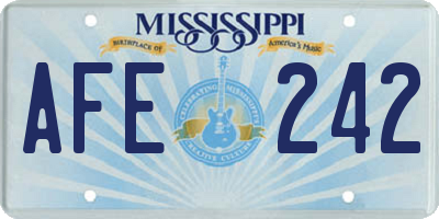 MS license plate AFE242