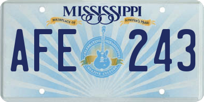MS license plate AFE243