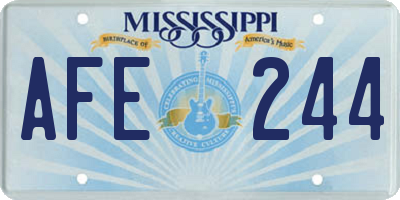 MS license plate AFE244