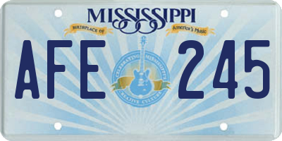 MS license plate AFE245