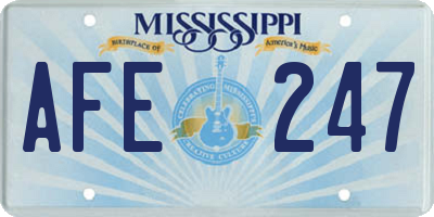 MS license plate AFE247
