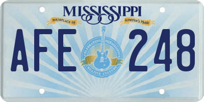 MS license plate AFE248