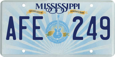 MS license plate AFE249