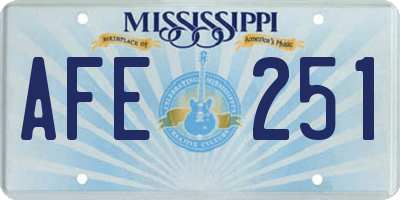 MS license plate AFE251