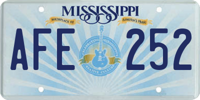 MS license plate AFE252