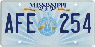 MS license plate AFE254