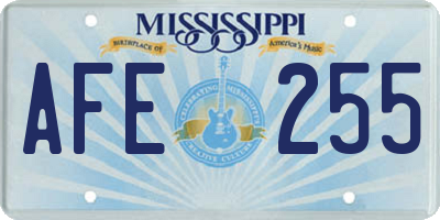 MS license plate AFE255