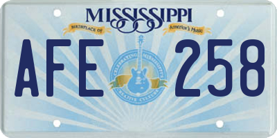 MS license plate AFE258