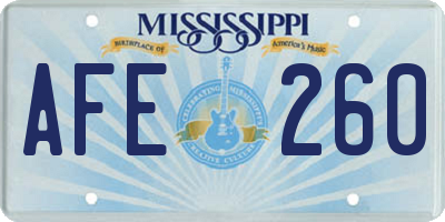 MS license plate AFE260