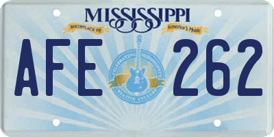 MS license plate AFE262