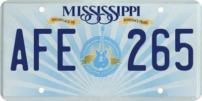 MS license plate AFE265
