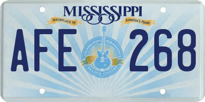 MS license plate AFE268