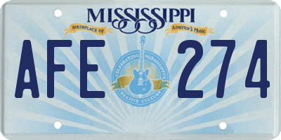 MS license plate AFE274