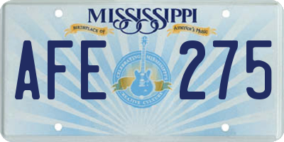 MS license plate AFE275
