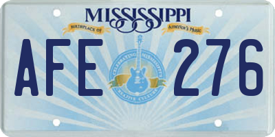 MS license plate AFE276