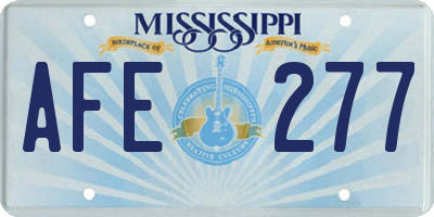 MS license plate AFE277