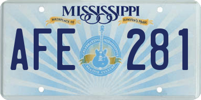 MS license plate AFE281