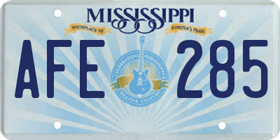MS license plate AFE285