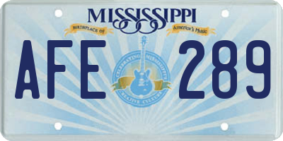 MS license plate AFE289
