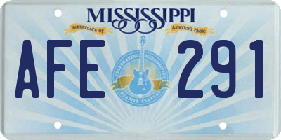 MS license plate AFE291