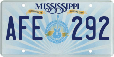 MS license plate AFE292