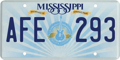 MS license plate AFE293