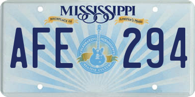 MS license plate AFE294