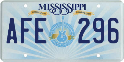MS license plate AFE296