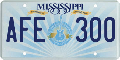 MS license plate AFE300