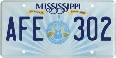 MS license plate AFE302