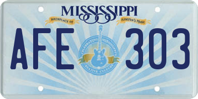 MS license plate AFE303