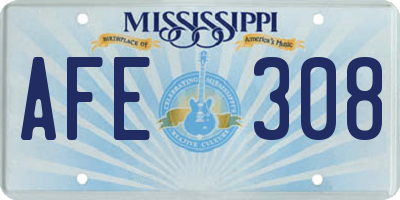 MS license plate AFE308