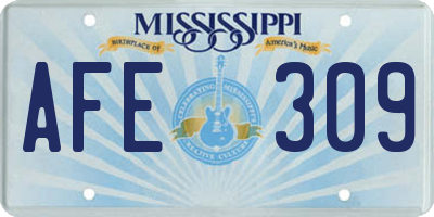 MS license plate AFE309
