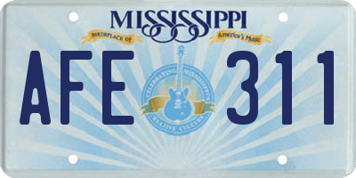 MS license plate AFE311