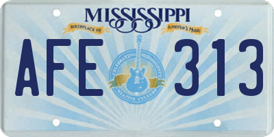 MS license plate AFE313