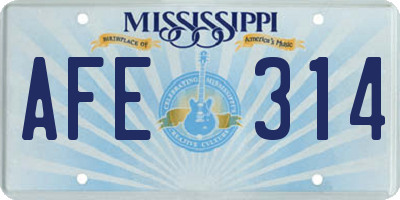 MS license plate AFE314