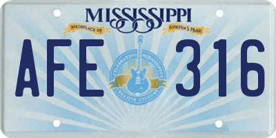 MS license plate AFE316